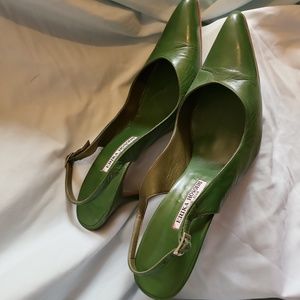 Erika Hosoiri green slingback heels sz 45